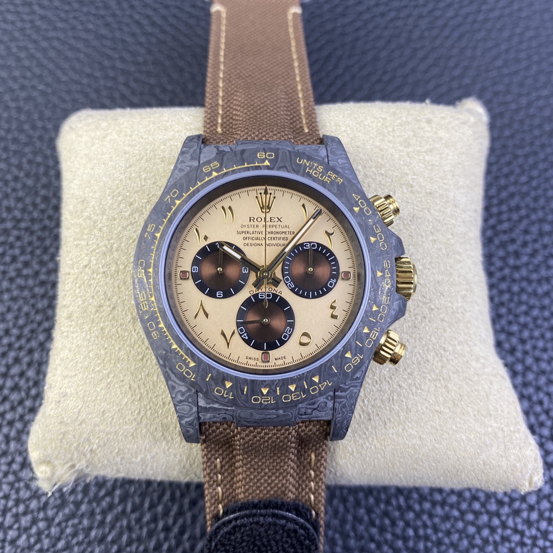 Rolex Daytona DIW Desert Eagle Arabic Carbon Fiber Customised Cream Dial 40 mm